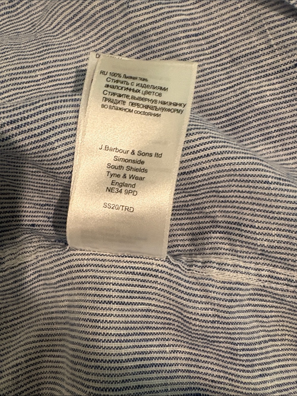 Barbour 12 Light Blue Linen Blend Women’s Button-Up Shirt - Picture 6 of 7
